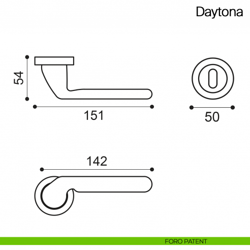 Maniglia per porta Daytona Manital foro patent