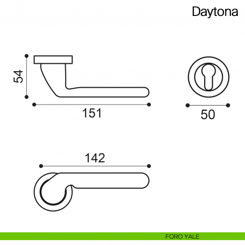 Maniglia per porta Daytona Manital foro yale
