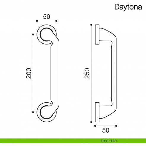 Maniglione per porta Daytona Manital con rosette disegno