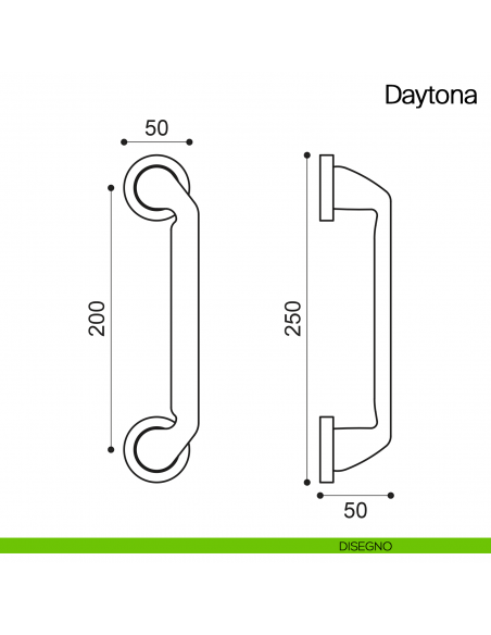 Maniglione per porta Daytona Manital con rosette disegno