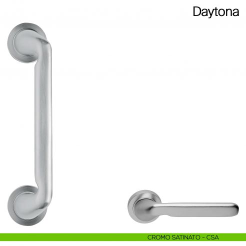 Maniglione per porta Daytona Manital con rosette cromato satinato