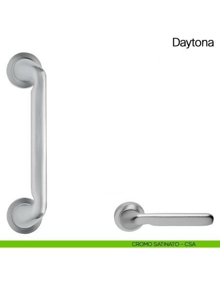 Maniglione per porta Daytona Manital con rosette cromato satinato