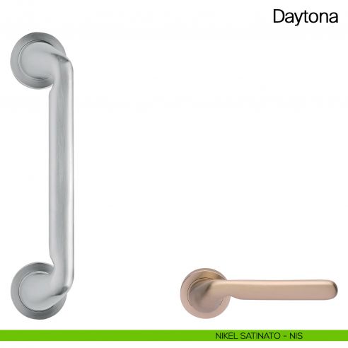 Maniglione per porta Daytona Manital con rosette nikel satinato