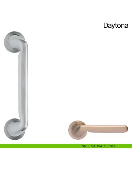 Maniglione per porta Daytona Manital con rosette nikel satinato