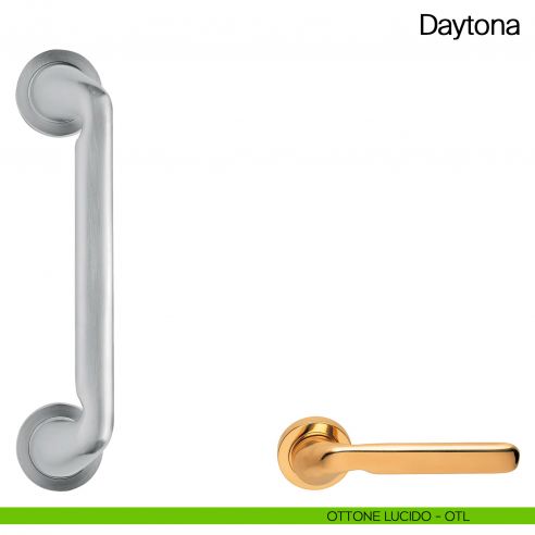 Maniglione per porta Daytona Manital con rosette ottone lucido