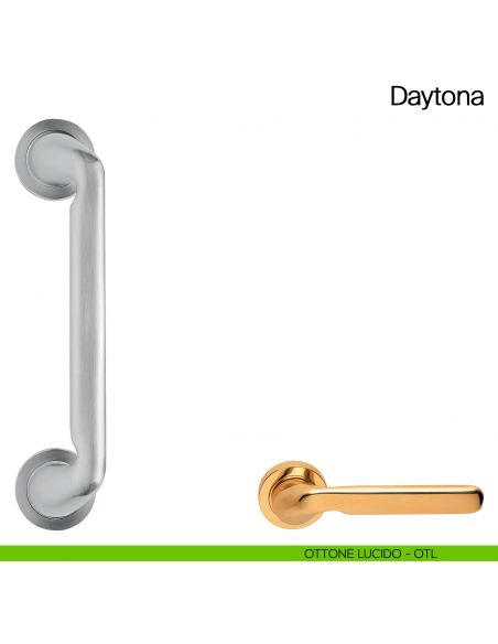 Maniglione per porta Daytona Manital con rosette ottone lucido