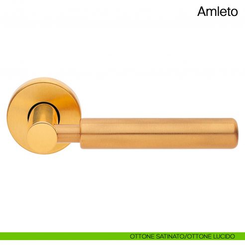 Maniglia per porta Amleto Manital ottone satinato/ottone lucido