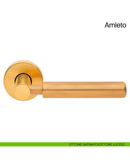 Maniglia per porta Amleto Manital ottone satinato/ottone lucido