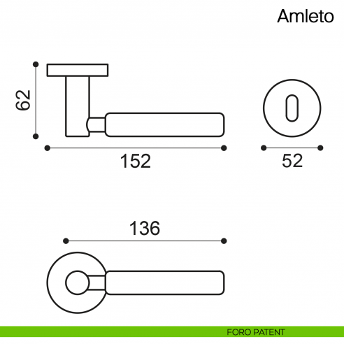 Maniglia per porta Amleto Manital foro patent