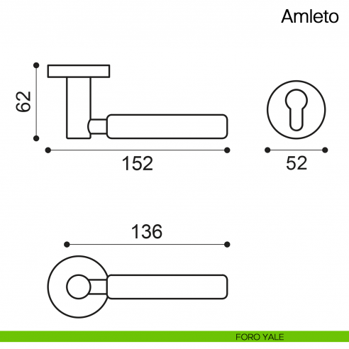 Maniglia per porta Amleto Manital foro yale