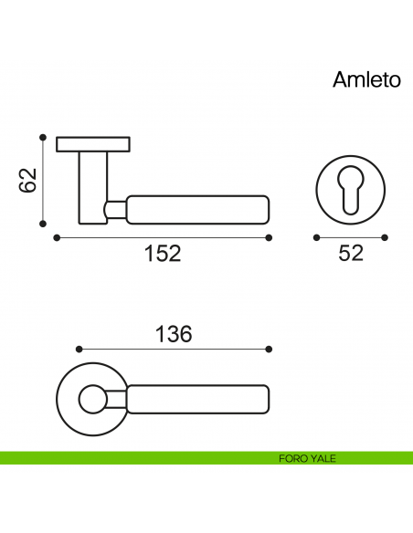 Maniglia per porta Amleto Manital foro yale
