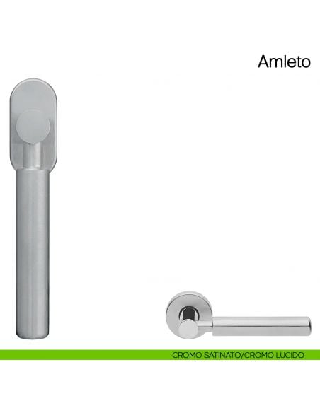 Maniglia martellina DK per finestra Amleto Manital cromato satinato/cromato