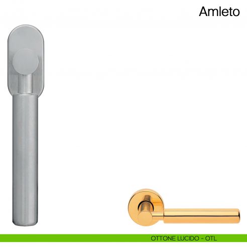 Maniglia martellina DK per finestra Amleto Manital ottone lucido