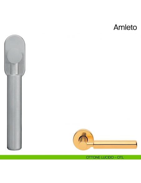 Maniglia martellina DK per finestra Amleto Manital ottone lucido