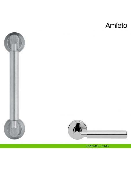 Maniglione per porta Amleto Manital con rosette cromato
