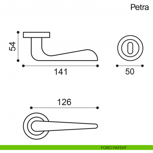 Maniglia per porta Petra Manital foro patent