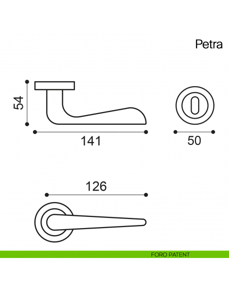 Maniglia per porta Petra Manital foro patent