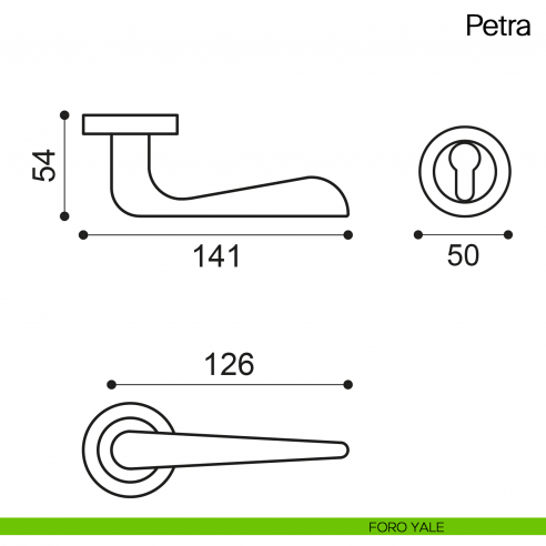 Maniglia per porta Petra Manital foro yale