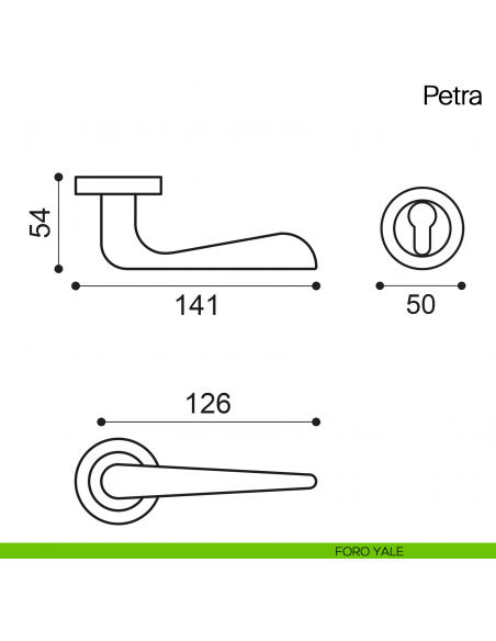 Maniglia per porta Petra Manital foro yale