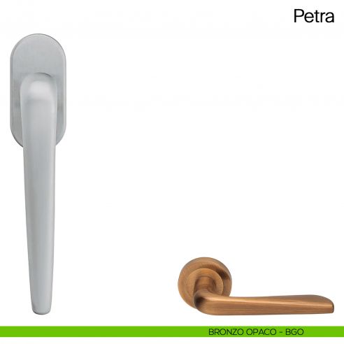 Maniglia martellina DK per finestra Petra Manital bronzato