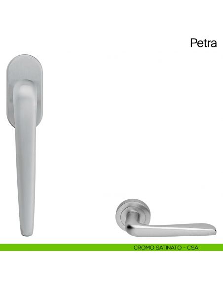 Maniglia martellina DK per finestra Petra Manital cromato satinato