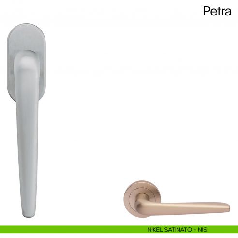 Maniglia martellina DK per finestra Petra Manital nikel satinato