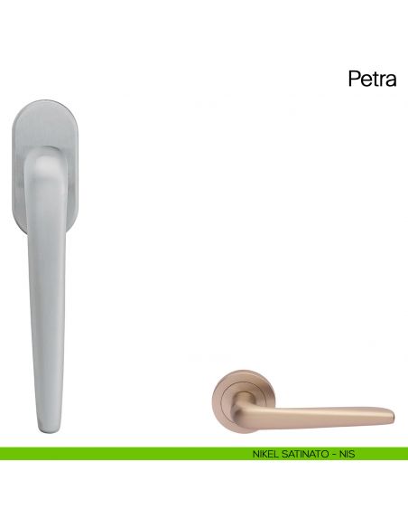 Maniglia martellina DK per finestra Petra Manital nikel satinato