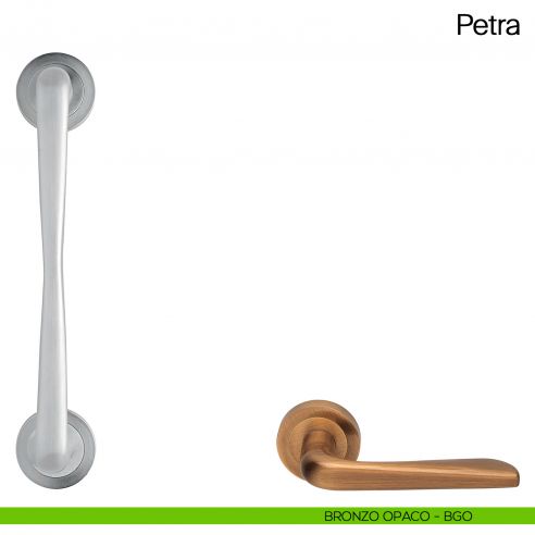 Maniglione per porta Petra Manital con rosette bronzato