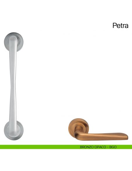 Maniglione per porta Petra Manital con rosette bronzato
