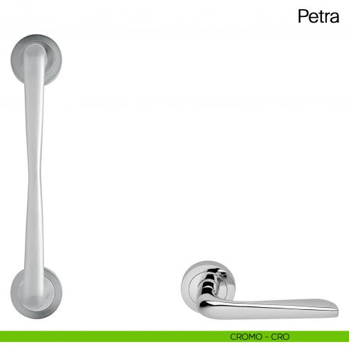 Maniglione per porta Petra Manital con rosette cromato