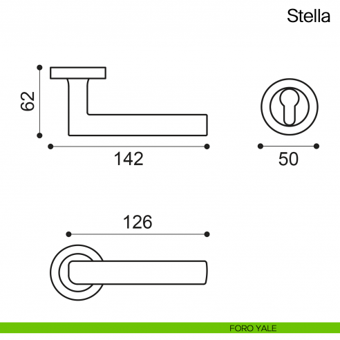 Maniglia per porta Stella Manital foro yale