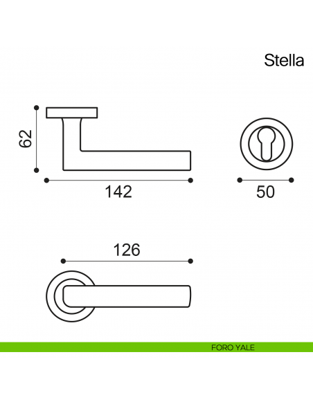 Maniglia per porta Stella Manital foro yale