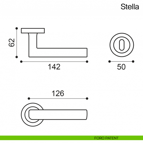 Maniglia per porta Stella Manital foro patent