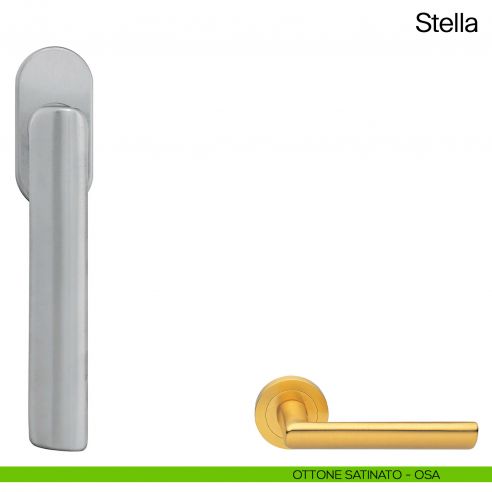 Maniglia martellina DK per finestra Stella Manital ottone satinato