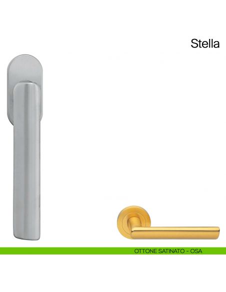 Maniglia martellina DK per finestra Stella Manital ottone satinato