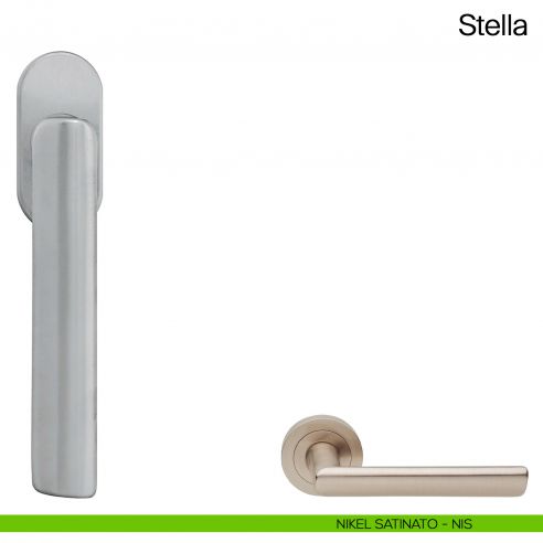 Maniglia martellina DK per finestra Stella Manital nikel satinato