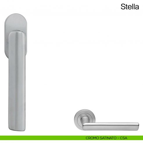 Maniglia martellina DK per finestra Stella Manital cromato satinato