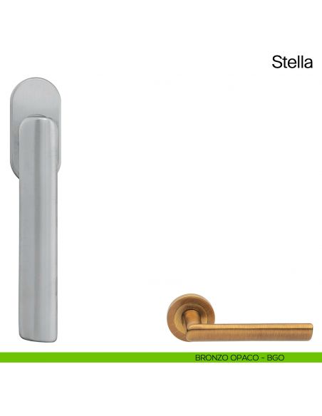 Maniglia martellina DK per finestra Stella Manital bronzato