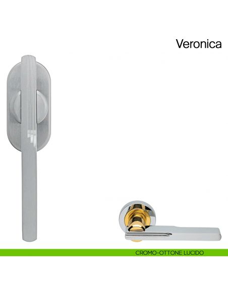 Maniglia martellina DK per finestra Veronica Manital cromato/ottone lucido