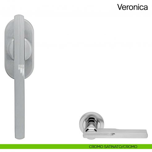 Maniglia martellina DK per finestra Veronica Manital cromato satinato/cromato