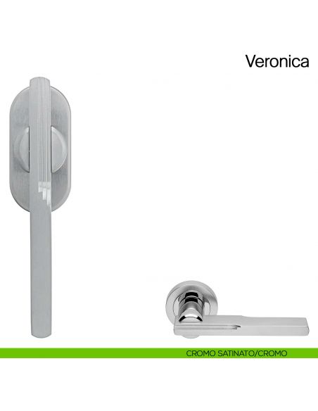 Maniglia martellina DK per finestra Veronica Manital cromato satinato/cromato