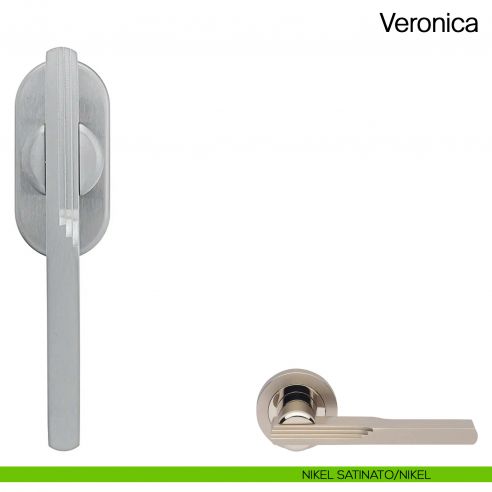 Maniglia martellina DK per finestra Veronica Manital nikel satinato/ottone lucido