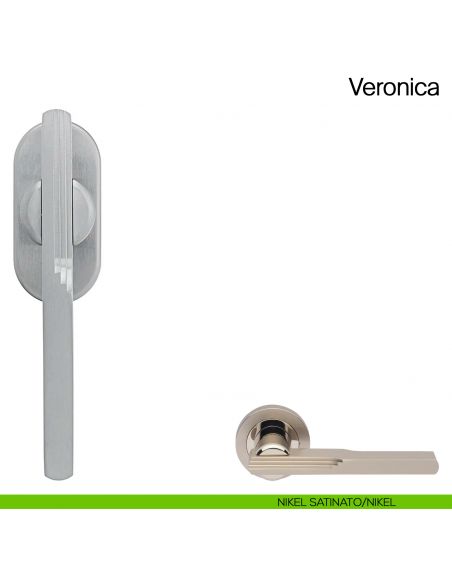 Maniglia martellina DK per finestra Veronica Manital nikel satinato/ottone lucido