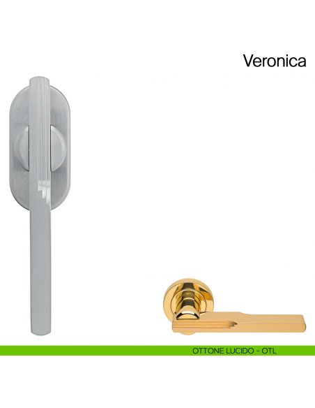 Maniglia martellina DK per finestra Veronica Manital ottone lucido