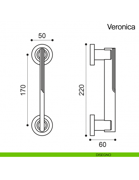 Maniglione per porta Veronica Manital con rosette disegno