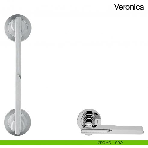 Maniglione per porta Veronica Manital con rosette cromato