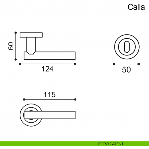 Maniglia per porta Calla Manital foro patent