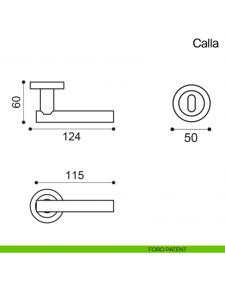 Maniglia per porta Calla Manital foro patent