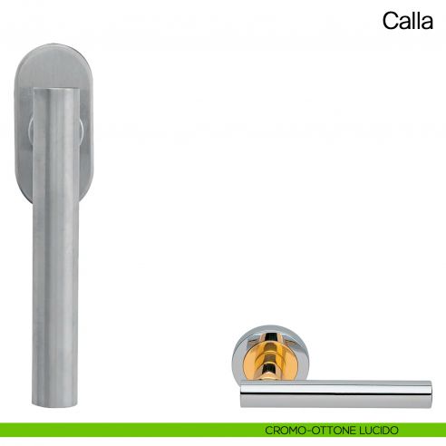 Maniglia martellina DK per finestra Calla Manital cromato/ottone lucido