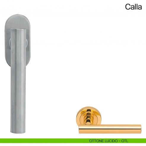 Maniglia martellina DK per finestra Calla Manital ottone lucido
